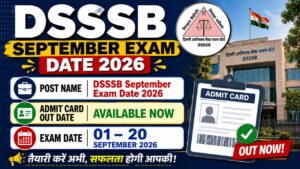 DSSSB September Exam Date 2026
