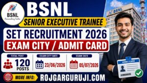 BSNL Senior Executive Trainee SET Exam City Details 2026