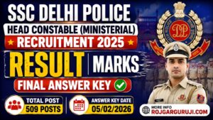 SSC Delhi Police Head Constable Ministerial 2025 Final Answer Key 