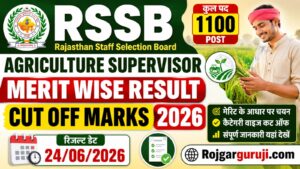 RSSB Agriculture Supervisor Result 2026 Merit List & Cut Off
