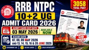 RRB NTPC 10+2 UG Admit Card 2026