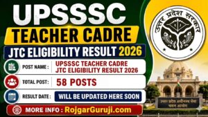 UPSSSC Teacher JTC Eligibility Result 2026