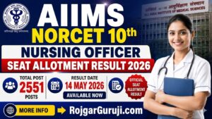 AIIMS NORCET 10 Seat Allotment Result 2026