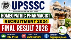UPSSSC Homeopathic Pharmacist 2024 Final Result 2026