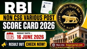 RBI Non CSG Various Post Score Card 2026