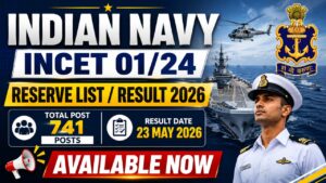 Indian Navy INCET 01/24 Reserve List 2026