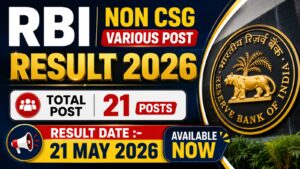 RBI Non CSG Various Post Result 2026 
