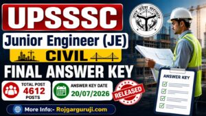 UPSSSC Junior Engineer JE Civil Final Answer Key 2026