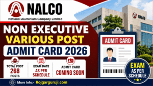 NALCO Non Executive Various Post Admit Card 2026