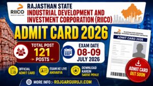 Rajasthan RIICO Various Post Admit Card 2026