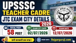 UPSSSC JTC Teacher Exam City Details 2026 