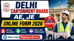 Delhi Cantonment Board AE, JE Online Form 2026