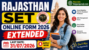 Rajasthan SET Online Form 2026 Extended