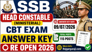 SSB Head Constable Ministerial CBT Exam Answer Key Re Open 2026