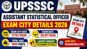 UPSSSC Assistant Statistical Officer Exam City Details 2026