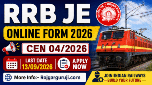 RRB JE Online Form 2026 CEN 04/2026
