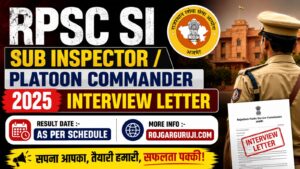 Rajasthan Police SI Interview Letter 2026