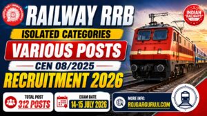 RRB Isolated Various Posts Exam Date 2026