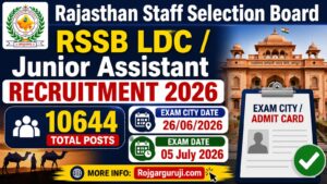 RSSB LDC Grade II JA Exam City Slip 2026