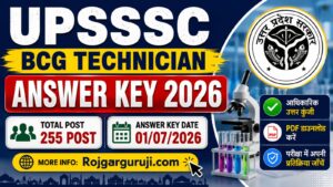 UPSSSC BCG Technician Answer Key 2026 Out 