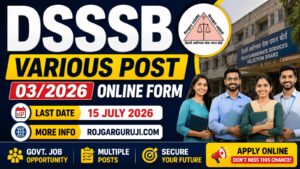 DSSSB Various Posts Recruitment 2026