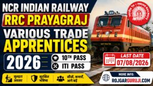 NCR Indian Railway RRC Prayagraj Various Trade Apprentices 2026