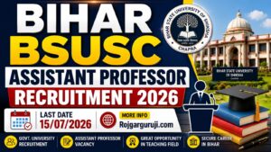 BSUSC Bihar Assistant Professor Online Form 2026