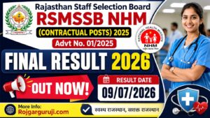 RSSB NHM Various Post Final Result 2025